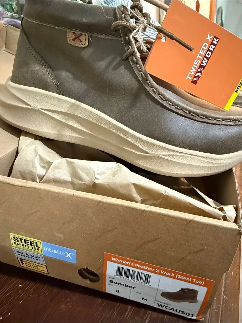 Twisted X Work Safety Toe Women’s Brown Moc Toe Work Shoes